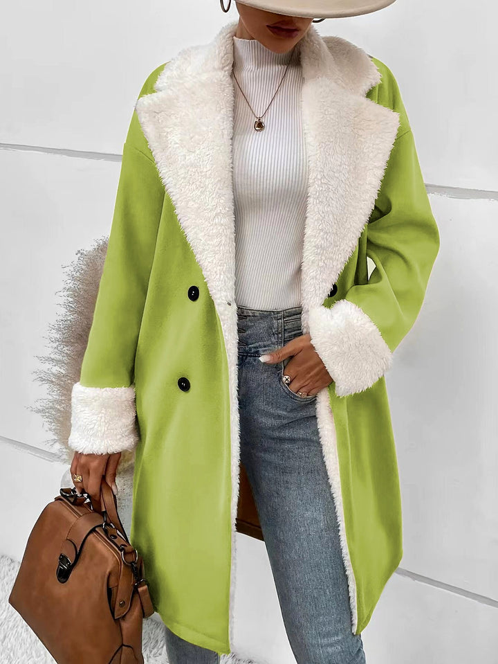 Delaney - Women’s Fleece Trim Longline Coat with Cuffs 3