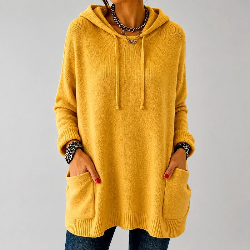Demetria - Women's Oversized Hooded Sweater with Pockets 1