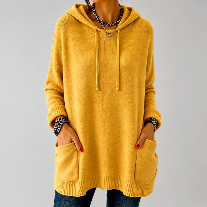 Demetria - Women's Oversized Hooded Sweater with Pockets 1