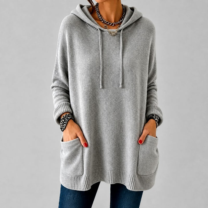Demetria - Women's Oversized Hooded Sweater with Pockets 4