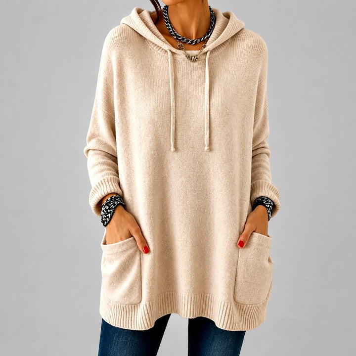 Demetria - Women's Oversized Hooded Sweater with Pockets 5