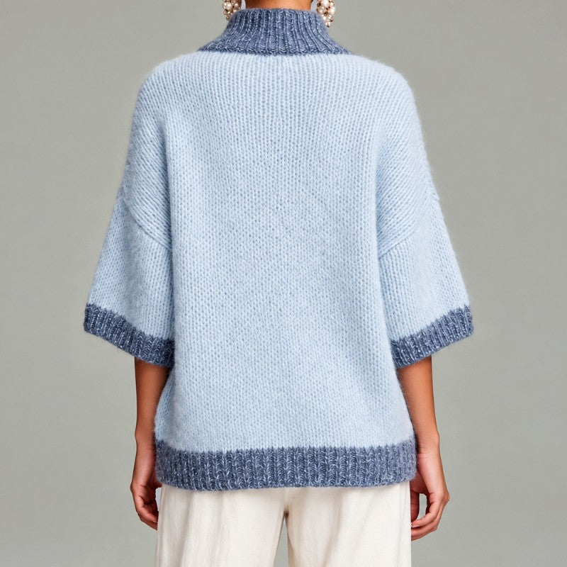 Denise - Women's Quarter-Zip Oversized Knit Sweater 5