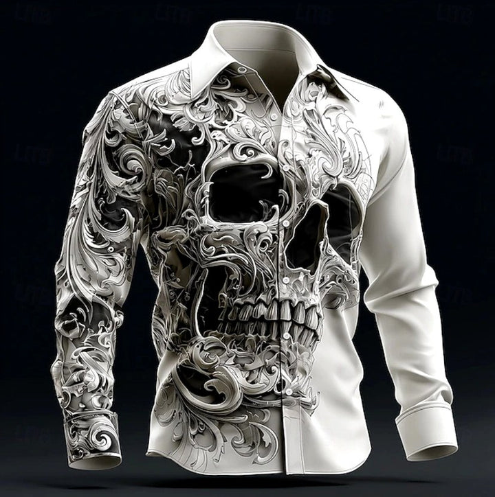 Denzel - Men's Halloween Gothic Print Long Sleeve Shirt 27