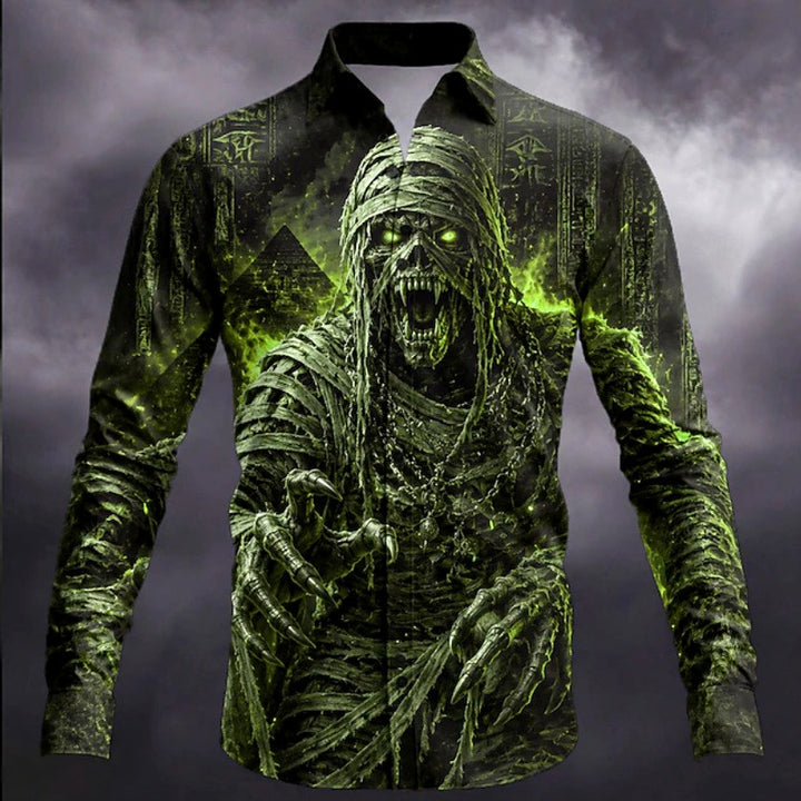 Denzel - Men's Halloween Gothic Print Long Sleeve Shirt 9