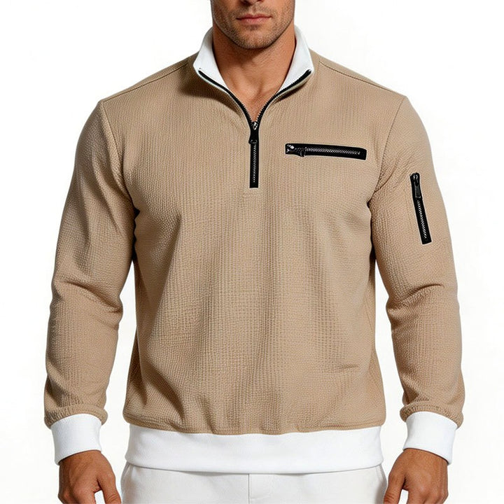 Dexter - Men's Textured Quarter-Zip Pullover Sweatshirt 4