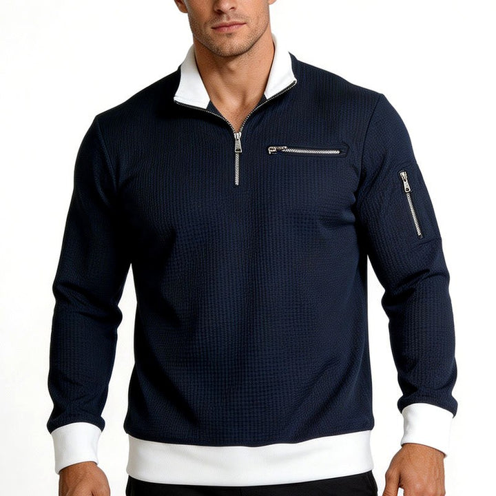 Dexter - Men's Textured Quarter-Zip Pullover Sweatshirt 5