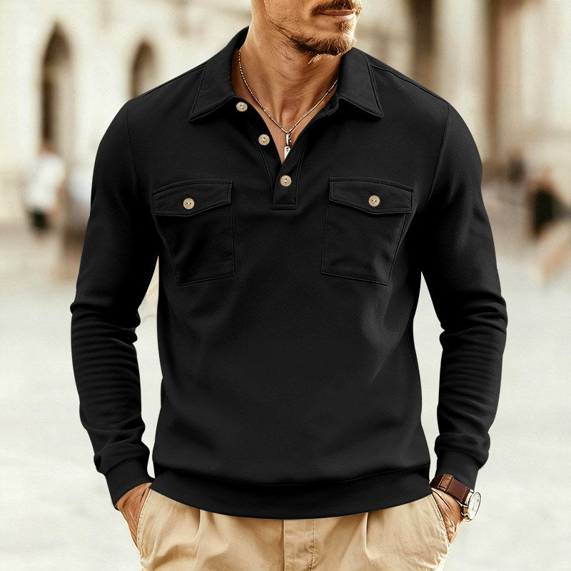 Diallo - Men's Heavyweight Long Sleeve Polo Sweatshirt 2