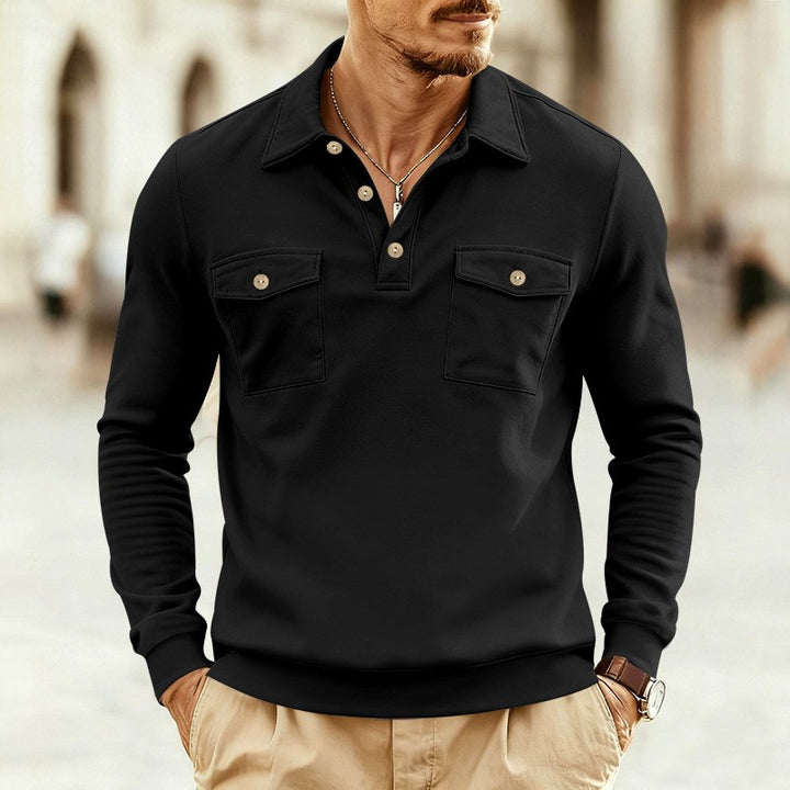 Diallo - Men's Heavyweight Long Sleeve Polo Sweatshirt 2