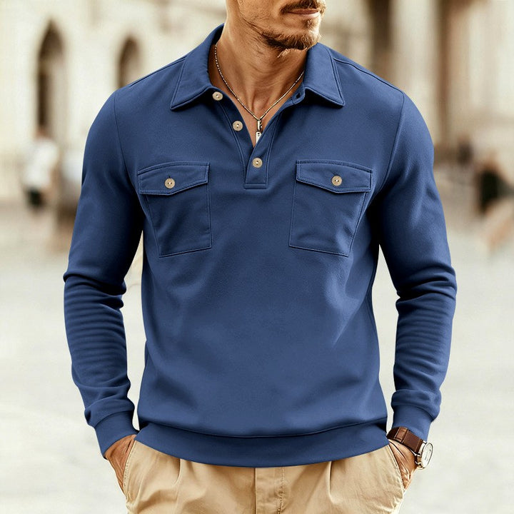 Diallo - Men's Heavyweight Long Sleeve Polo Sweatshirt 4
