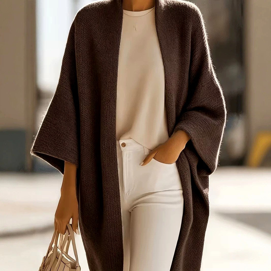 Diana - Women's Open Front Loose Fit Shawl Cardigan 4