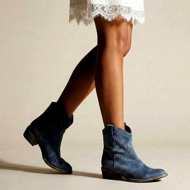 Donatella - Women's Western Stitch Pointed Toe Ankle Boots 3
