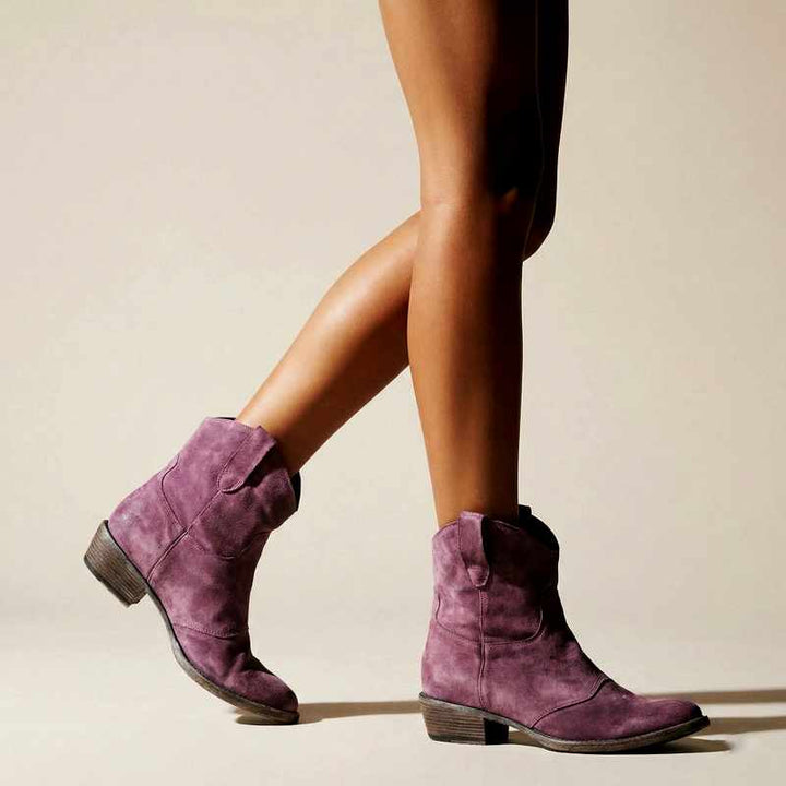 Donatella - Women's Western Stitch Pointed Toe Ankle Boots 5
