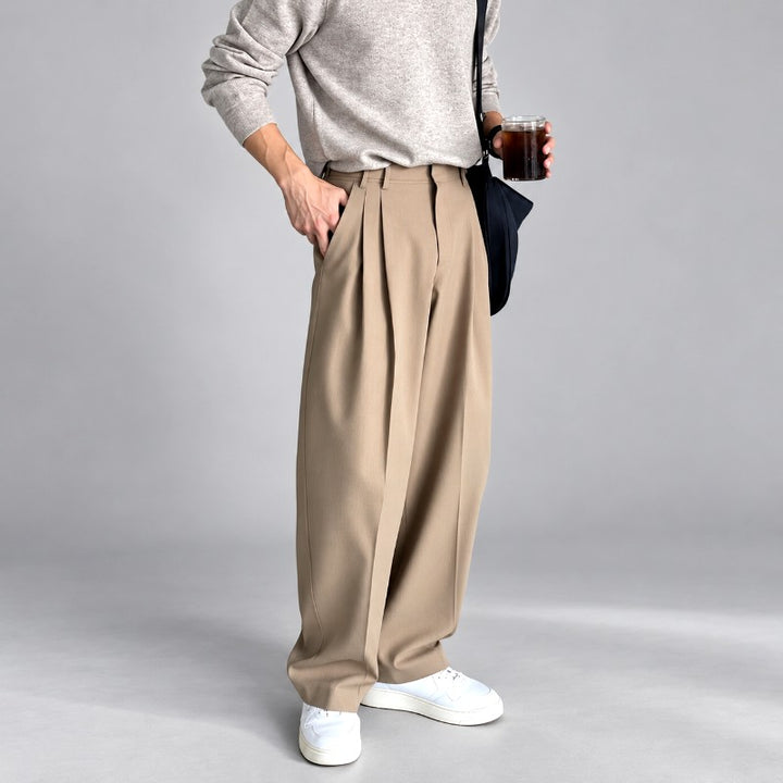 Donavan - Men’s Pleated Wide Leg Relaxed Fit Pants 4