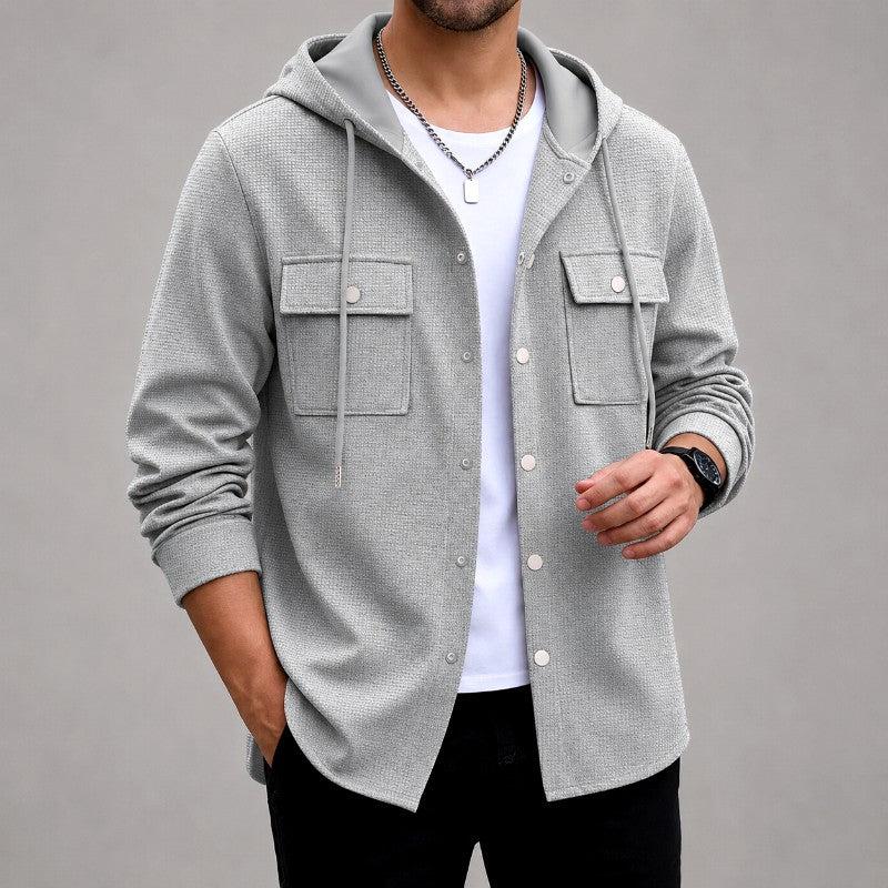 Donavon - Men's Waffle Hooded Utility Overshirt 2