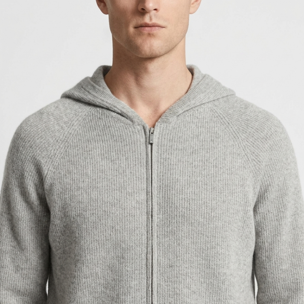 Drew - Men’s Merino Wool Zip-Up Hoodie