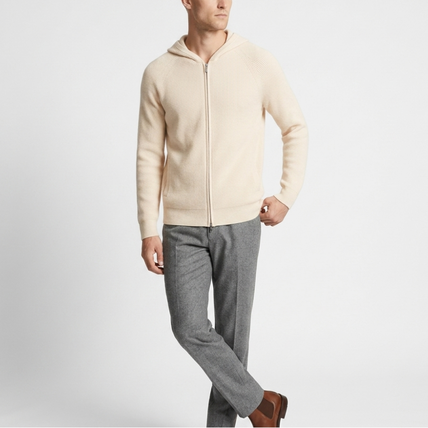 Drew - Men’s Merino Wool Zip-Up Hoodie