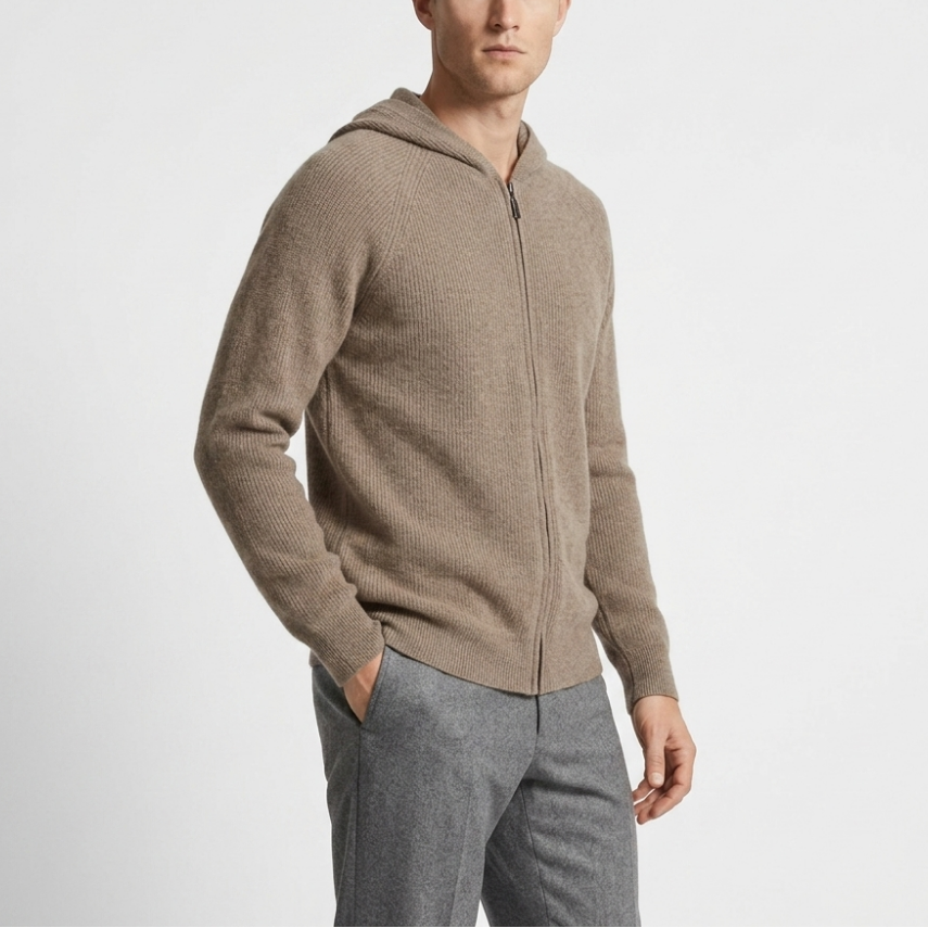 Drew - Men’s Merino Wool Zip-Up Hoodie