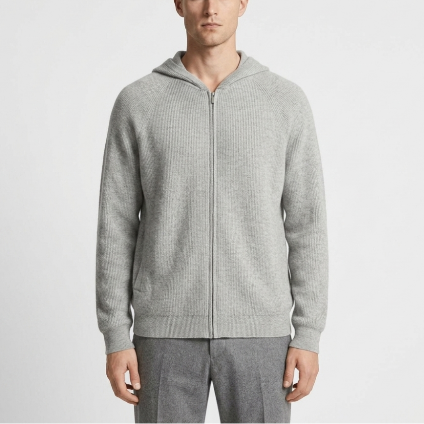 Drew - Men’s Merino Wool Zip-Up Hoodie