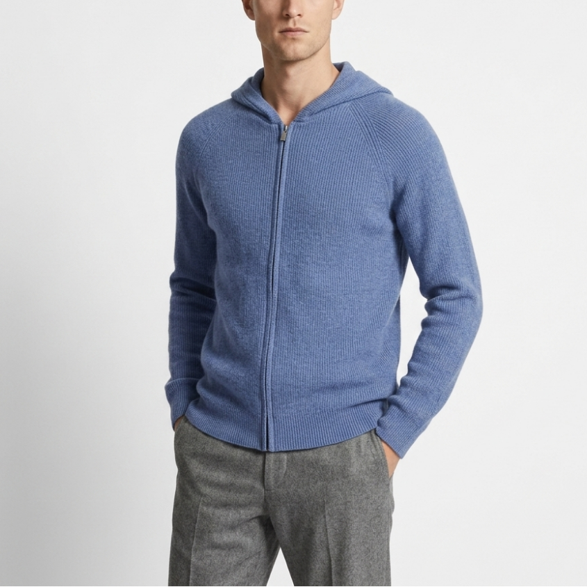 Drew - Men’s Merino Wool Zip-Up Hoodie
