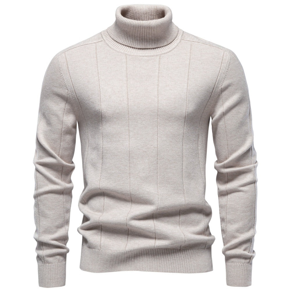 Drew - Men's Ribbed Turtleneck Knit Sweater 1