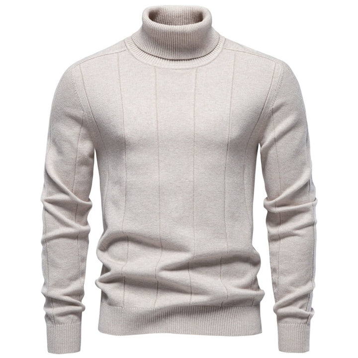 Drew - Men's Ribbed Turtleneck Knit Sweater 1