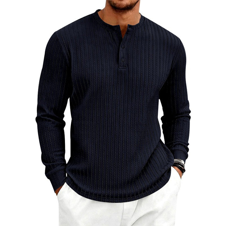 Eamon - Men's Ribbed Long Sleeve Henley Shirt 3