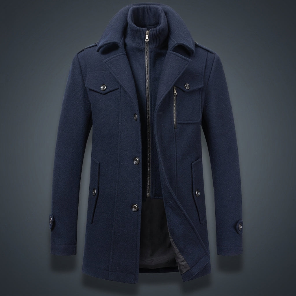 Easton - Men's Wool-Blend Button-Front Overcoat