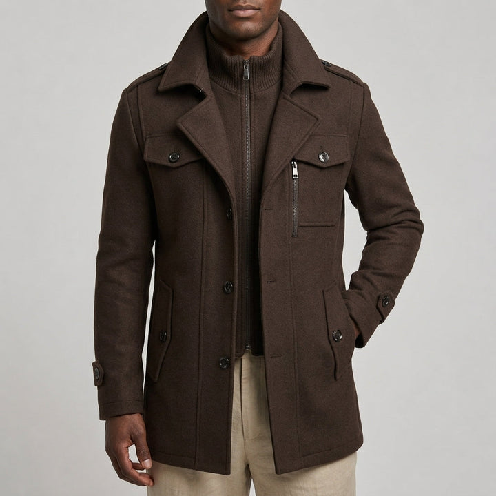 Easton - Men's Wool-Blend Button-Front Overcoat