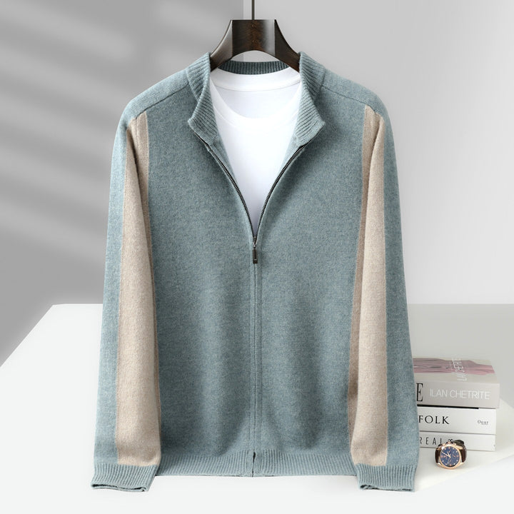 Edison - Men’s Wool Color Block Zip-Up Jacket 2