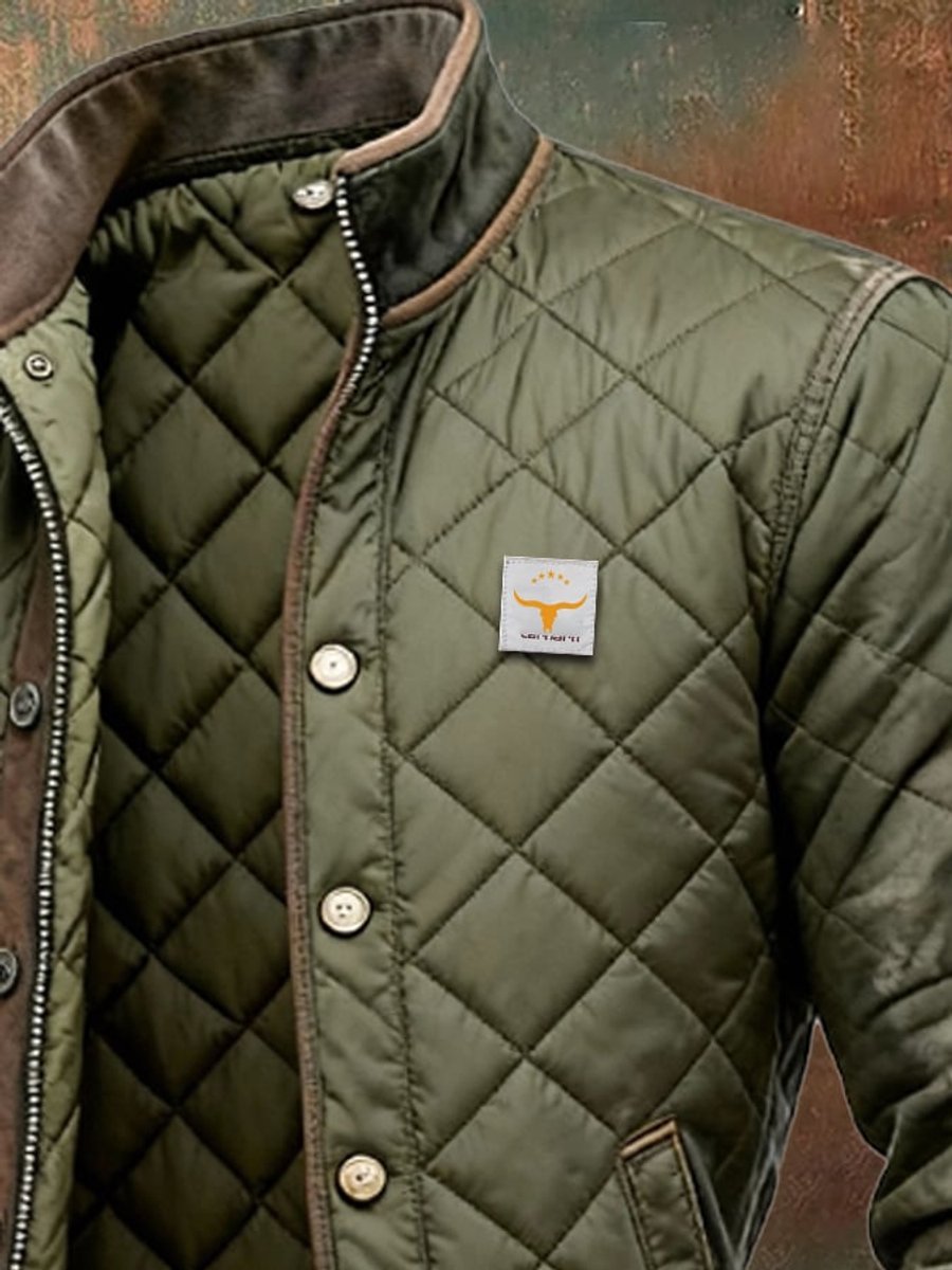 Edward - Men's Quilted Jacket with Mock Neck