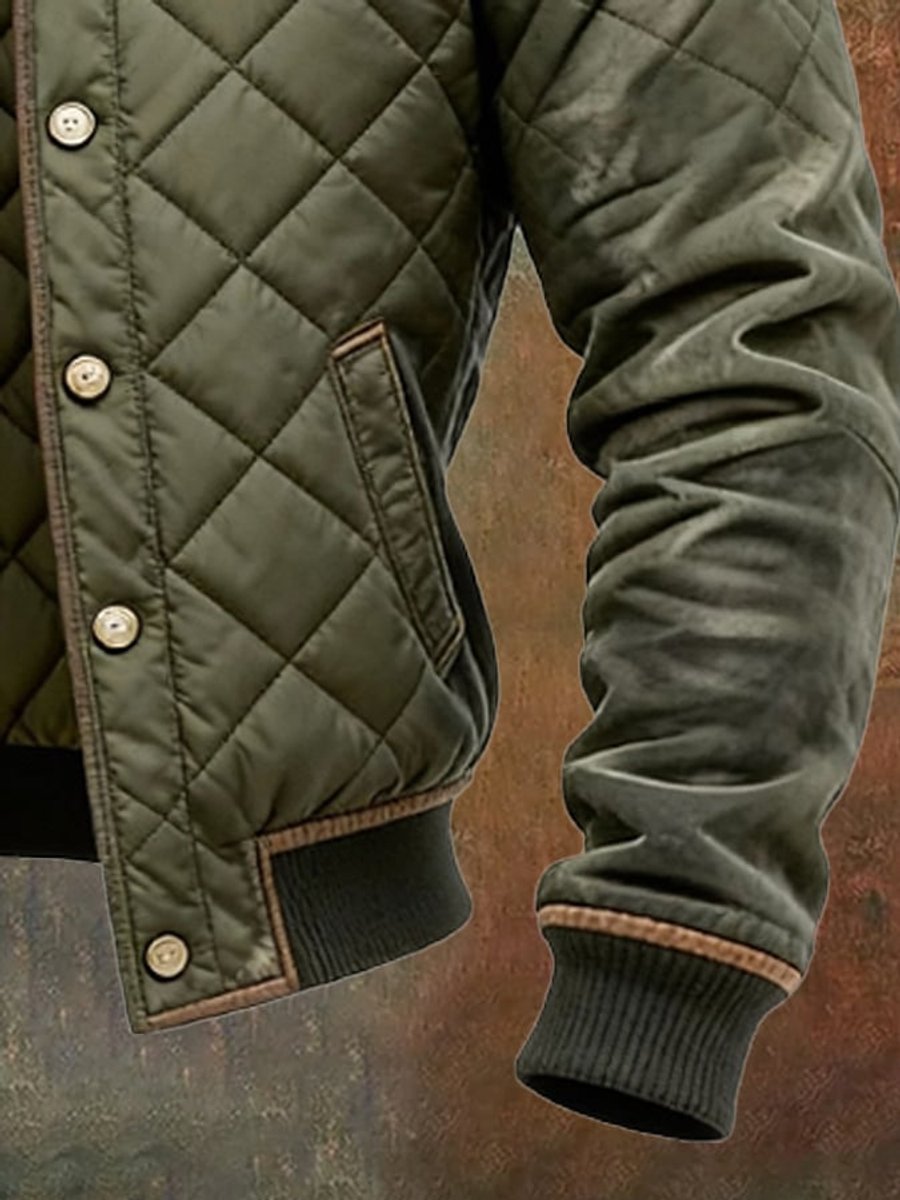 Edward - Men's Quilted Jacket with Mock Neck