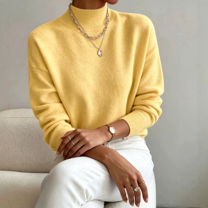 Eileen - Women's Mock Neck Relaxed Knit Sweater 2