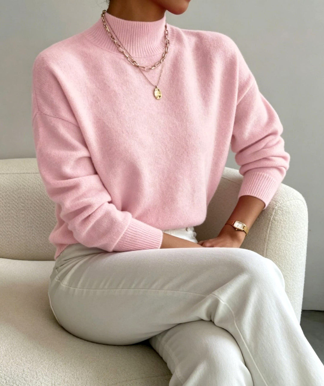 Eileen - Women's Mock Neck Relaxed Knit Sweater 5