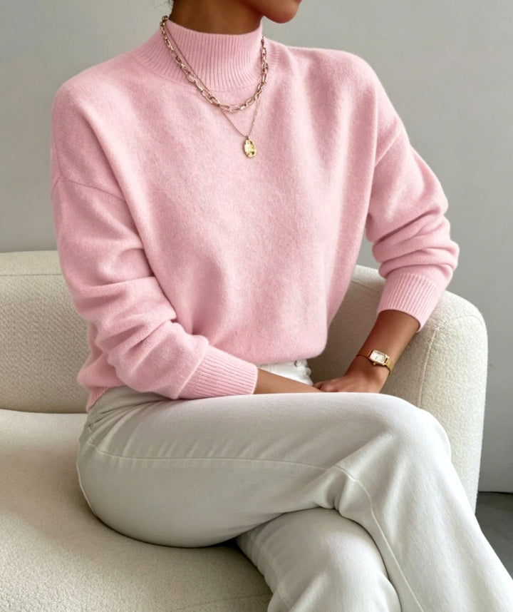 Eileen - Women's Mock Neck Relaxed Knit Sweater 5