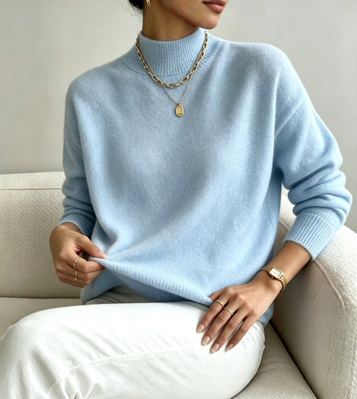 Eileen - Women's Mock Neck Relaxed Knit Sweater 6