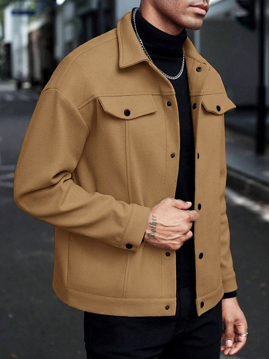 Elbert - Men's Collared Snap Button Jacket 2