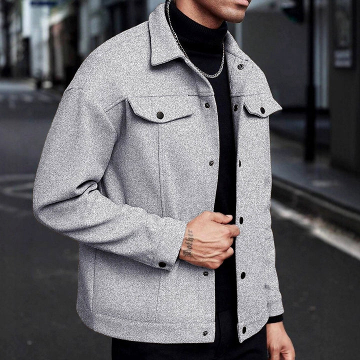 Elbert - Men's Collared Snap Button Jacket 4