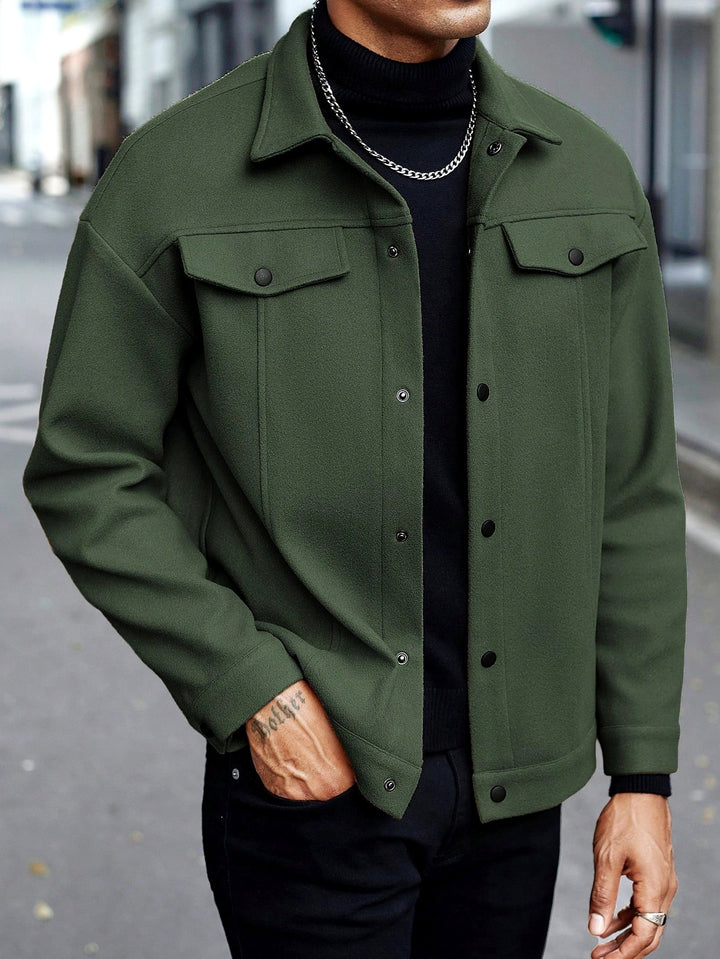 Elbert - Men's Collared Snap Button Jacket 5