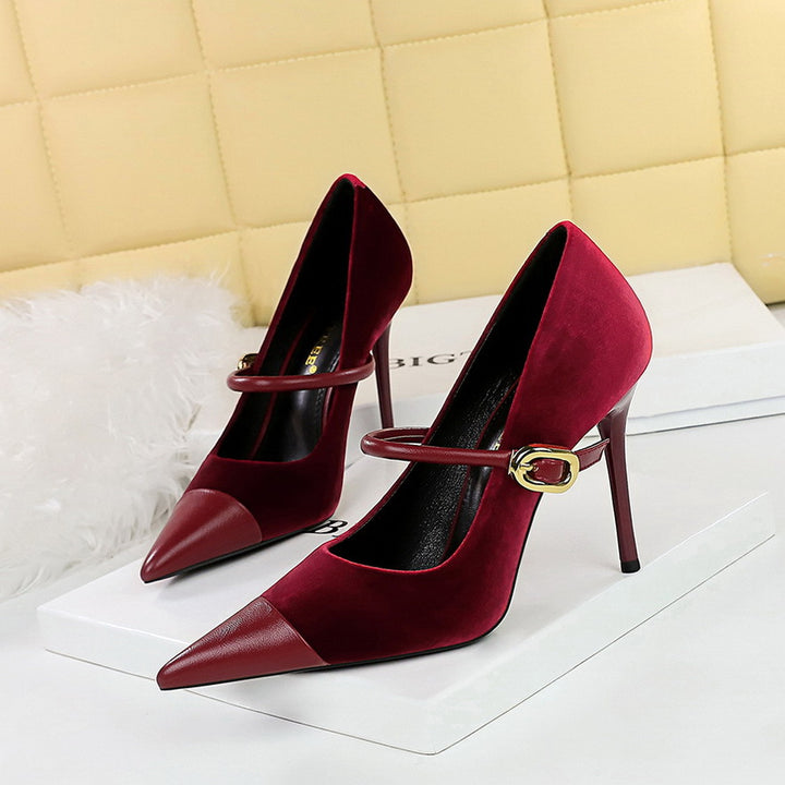 Elena - Women's Pointed Toe Mary Jane Stiletto Pumps 1