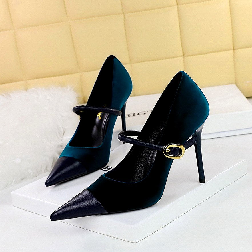 Elena - Women's Pointed Toe Mary Jane Stiletto Pumps 5