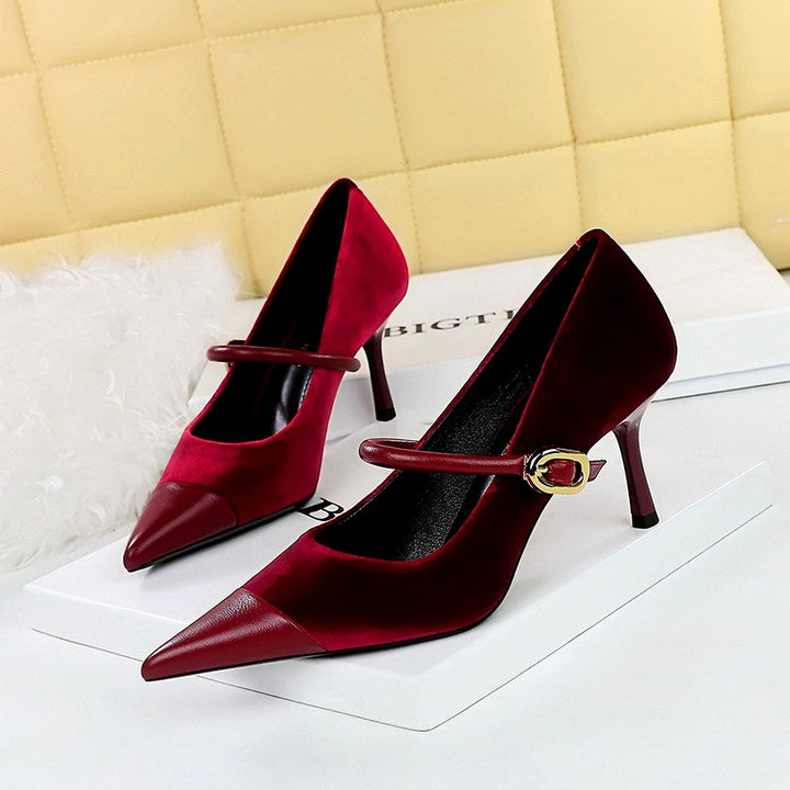 Elena - Women's Pointed Toe Mary Jane Stiletto Pumps 6