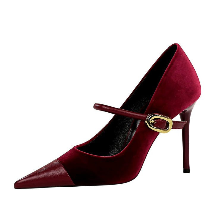 Elena - Women's Pointed Toe Mary Jane Stiletto Pumps 7