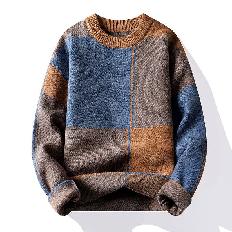 Eliam - Men's Patchwork Crew Neck Sweater 5