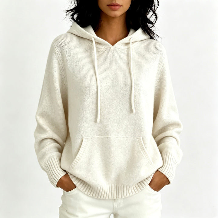 Elise - Women's V-Neck Long Sleeve Relaxed Fit Hoodie 1