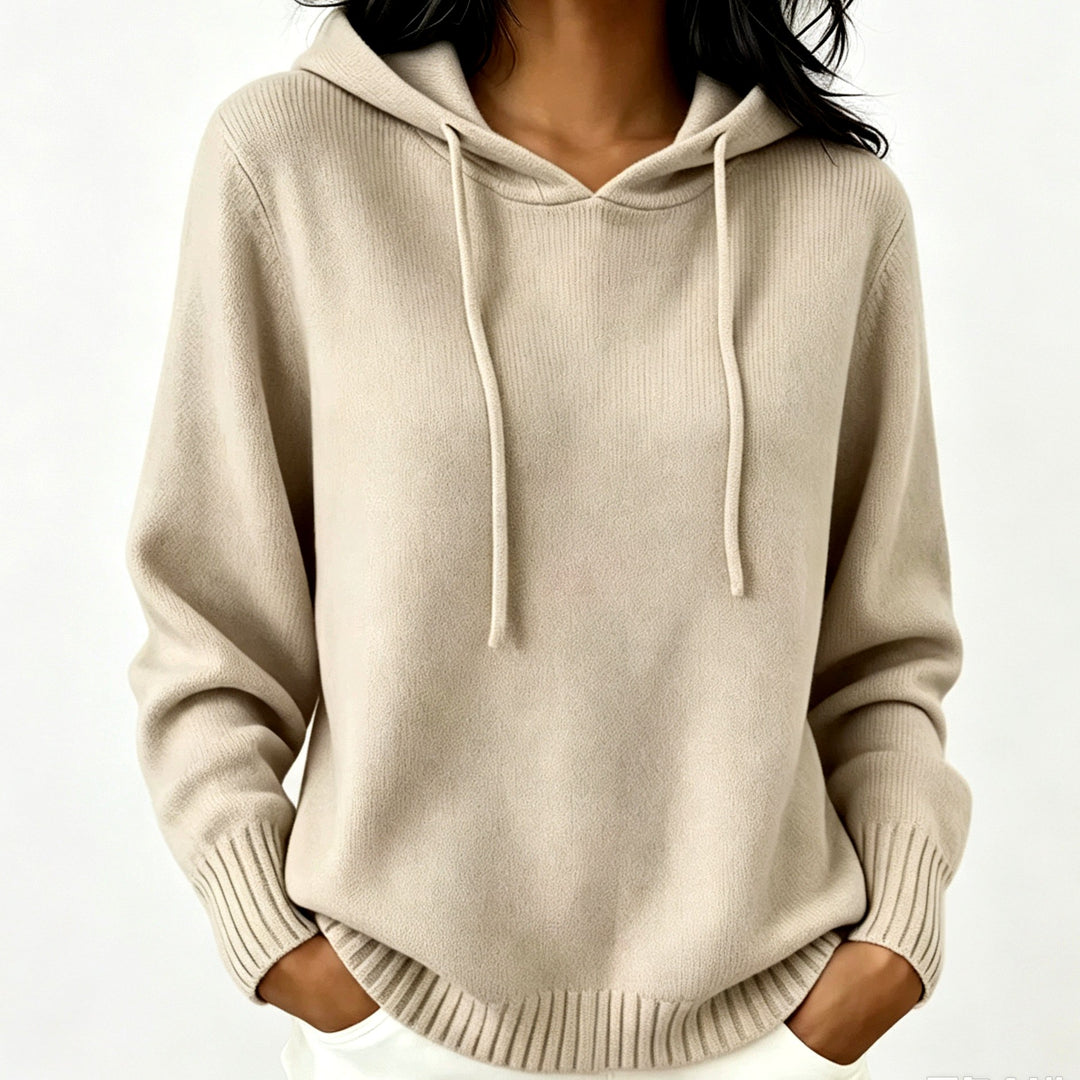 Elise - Women's V-Neck Long Sleeve Relaxed Fit Hoodie 4