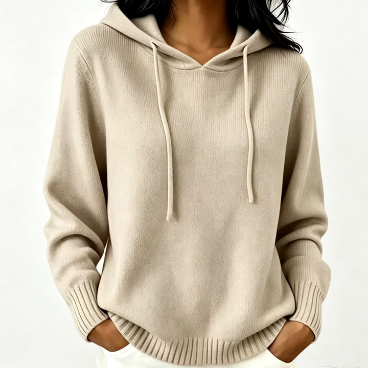 Elise - Women's V-Neck Long Sleeve Relaxed Fit Hoodie 4