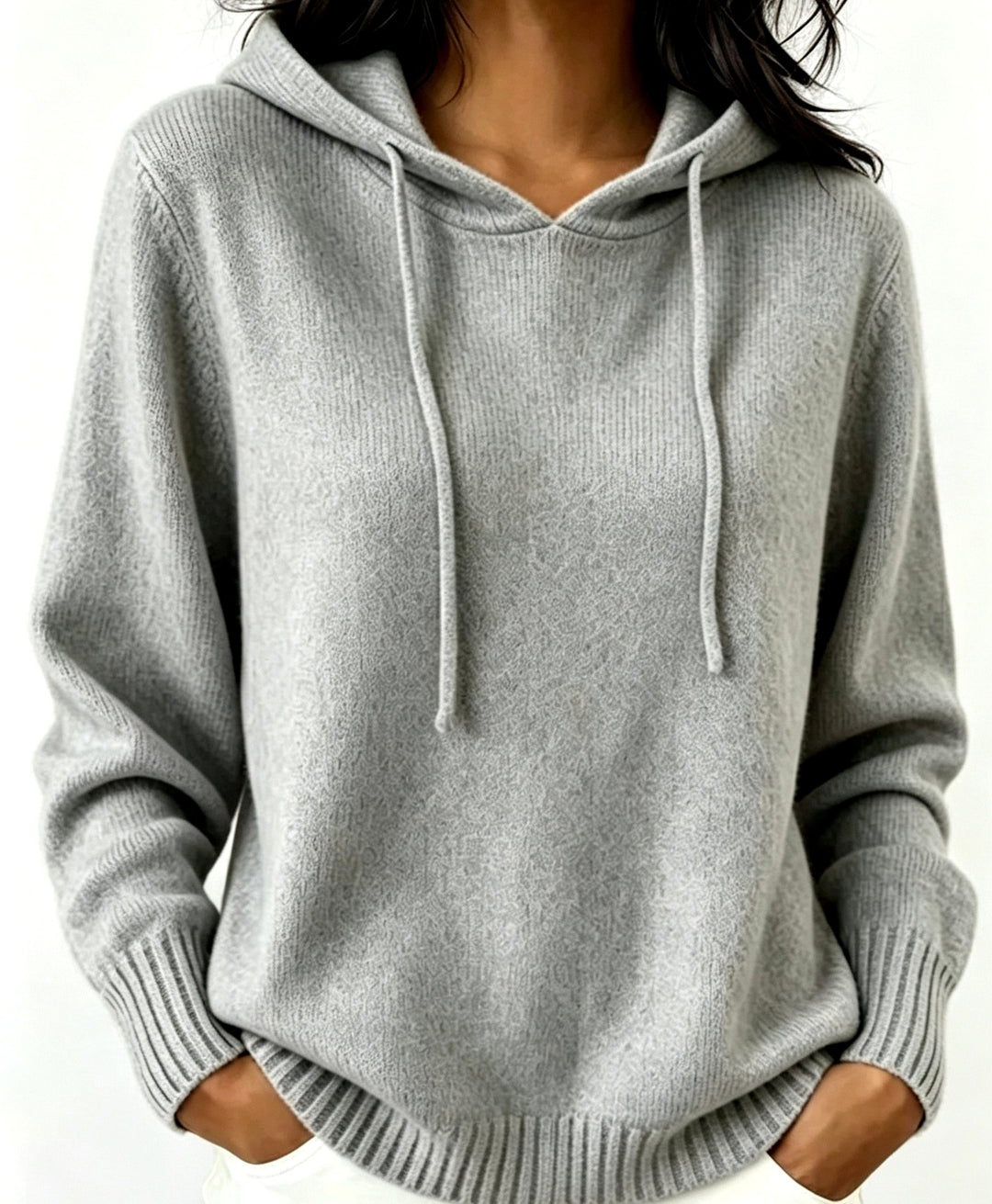 Elise - Women's V-Neck Long Sleeve Relaxed Fit Hoodie 5