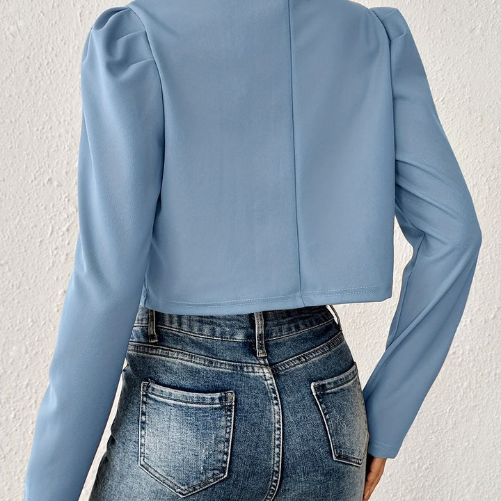 Eliza - Women's Puff Sleeve Cropped Blazer Jacket