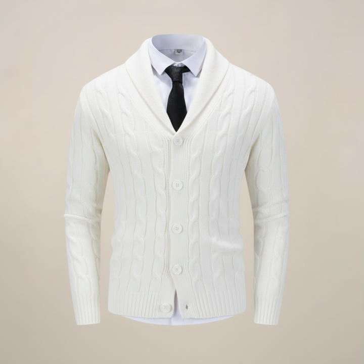 Elliot - Men's Shawl Collar Button-Front Cardigan