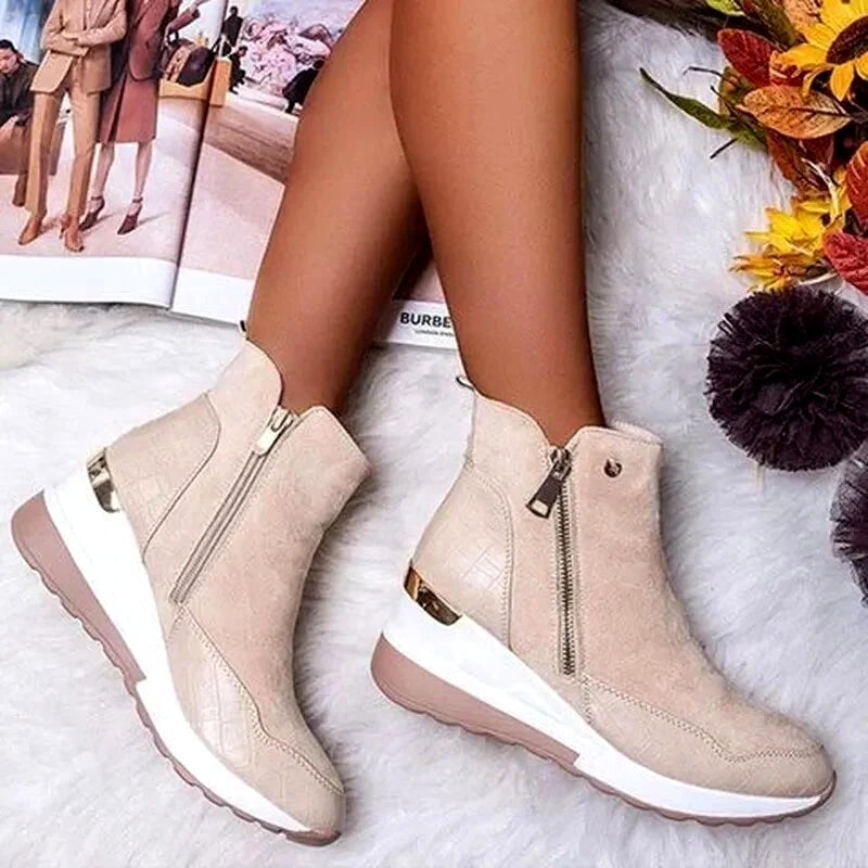 Eloise - Women's Side Zip Hidden Wedge Winter Boots 2